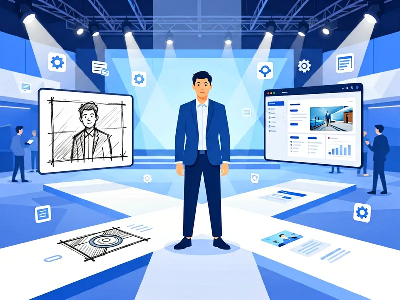 Startup founder transitioning from prototype to production at a tech conference